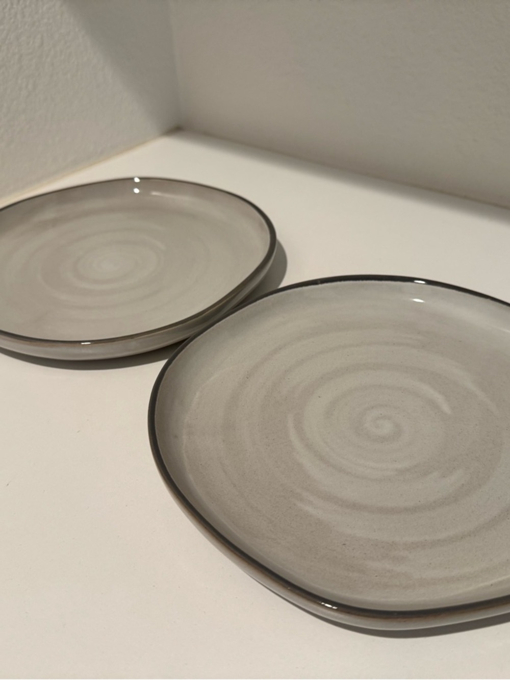 Hearth & Hand Gray Reactive Glaze Swirl Ceramic Set of Salad Plates